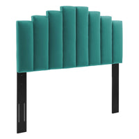 Modway Noelle Performance Velvet Twin Headboard - Teal-Glam Deco Twin Headboard