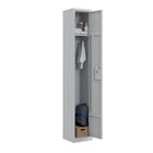 Ceha RH Series 1-Tier Locker with Louver Vents and Recessed handle - Bank of 1 - Light Grey-Convenient name plate holder on door