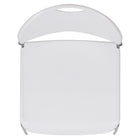 Flash Furniture HERCULES Series Ultra-Compact Stack Chair with Silver Powder Coated Frame - White-No-Fade Infused Polypropylene Material