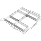 Outsunny 5-Section Metal Raised Garden Bed - 96.5" L x 95" W x 12" H - Silver-With protective cover and painting for outdoor use 