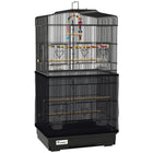 PawHut 36" H Bird Cage with Accessories, Handle and Mesh Cover - Black-Bird enclosure with ample space for small birds such as finches and budgies 