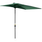 Outsunny Half Patio Umbrella with 5 Ribs - 8' - Green-UV resistant polyester canopy for more sun protection in the outdoor
