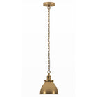 Hudson&Canal Elodie 8" Wide Pendant with Metal Shade - Brass/Brass-Modern industrial design for your entryway, foyer, or kitchen