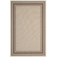 Modway Rim Solid Border Indoor/Outdoor Area Rug - 5 ft W x 8 ft L - Light/Dark Beige-Solid Border Borderline Area Rug