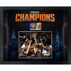 Frameworth New York Knicks 2026 Champions Team Trophy PhotoGlass Framed Photo - 22" W x 18" H - Black-Framed photoglass display: New York Knicks PhotoGlass Frame 2026 Champions Team Trophy Black Skyline Design for New York Knicks fans and collectors
