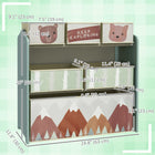 Qaba Toy Organizer with 6 Storage Bins - 25" L x 12" W x 26" H - Green-Help your children develop organizational skills