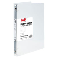 JAM Paper Plastic 0.5" 3-Ring Binder - Clear-Colour: Clear | Be stylish and organized with colourful binders.