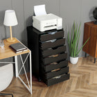 Vinsetto Mobile Letter/A4 Filing Cabinet with Drawers & Wheels - Black-Elegant design will match your space and bring cohesion to your office

