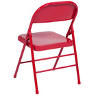 Flash Furniture HERCULES Series Triple Braced & Double-Hinged Metal Folding Chair - Red-Riveted Steel Components