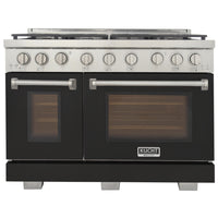 Kucht 48" KFX-X Series Pro Style Propane Gas Range - Stainless Steel/Black-New true simmer burners for precise low heat cooking