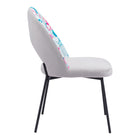 Zuo Torrey Dining Chair - Multicolor Print/Grey - Set of 2-3 year limited warranty
