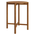 Modway Eleni Round 35" Outdoor Teak Wood Round Bar Table - Natural-Teak Wood Frame
