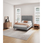 Manhattan Comfort DUMBO Modern 1-Drawer Nightstand and 3-Drawer Dresser Set - Golden Brown-Includes 4 Full Extension Drawers Designed in Vertical Textured Ribbed Lines.
