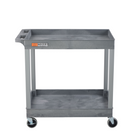 Luxor TUFFY XL Two-Tier Multi-Purpose Utility Cart - 32" W x 18" D - Grey-Supports up to 400 pounds evenly spread across both shelves, with each shelf able to hold 200 pounds