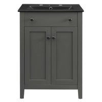 Modway Nantucket 24" Bathroom Vanity - Grey/Black-Modern Bathroom Vanity