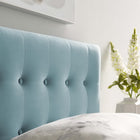 Modway Emily Biscuit Tufted Performance Velvet Twin Headboard - Light Blue-Elegant Biscuit Tufted Buttons
