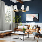 Modway Surround 8-Light Chandelier - White/Satin Brass-Flush Mount Ceiling Canopy