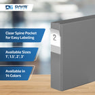 Davis Group Premium Economy Binder - D Ring - 2" - Grey - 6 Pack-D Ring, Non-Locking
