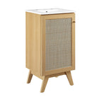 Modway Soma 18" Bathroom Vanity - Oak/White-MDF and Particleboard