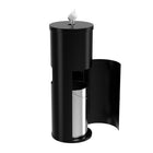 Gritt Commercial Wipes Dispenser with Built-In Trash Can - 26.5 L - Black-Durable, powder-coated stainless steel body