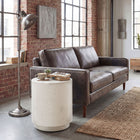 HOMCOM Concrete Finish Side Table - Cream White-No assembly required