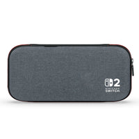 PowerA Slim Case for Nintendo Switch 2 - Dark Heather Grey-Structured Protection: Molded interior with soft fabric lining