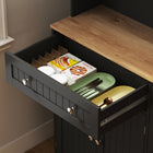HOMCOM 68" H Pantry Cabinet with Charging Station - Black-Smooth-moving doors with magnetic closures and six alloy hinges 