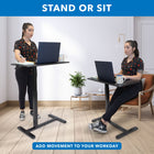 Mount-It! Height Adjustable Overbed Desk - Black-Static Weight Capacity: 55 lb