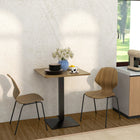 HOMCOM Square Dining Table with Steel Base for Kitchen - Brown-Particleboard tabletop has melamine coated finish for gentle protection