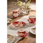 Maxwell & Williams Kimono Breakfast Cup & Saucer - 480ml - Red - 2 Pack-Rich Oriental Design complemented by soft pastels and delicate gold-goned accents