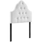 Modway Sovereign Diamond Tufted Performance Velvet Twin Headboard - White-Luxurious Twin Headboard