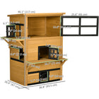 PawHut Outdoor 3-Story Cat House with Raised Floor, Weatherproof Roof and Escape Doors - Yellow-Windows and doors so cats can see what's going on outside 