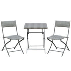 Outsunny 3 Pcs Rattan Outdoor Bistro Set - Grey-3 pieces rattan set includes 2 chairs and 1 table both for indoor and outdoor use  

