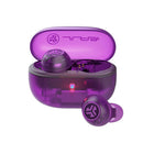 JLab Go Pop True Wireless Earbuds with Active Noise Cancelling - Transparent Purple-Active noise canceling + Be Aware for safe listening