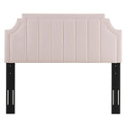 Modway Alyona Channel Tufted Performance Velvet Full/Queen Headboard - Pink-Performance Velvet Upholstery