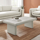 Modway Relic Concrete Textured Coffee Table - White-Bullnose Edges