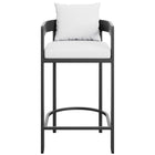 Modway Tahoe Outdoor Patio Aluminum Bar Chair - 44.5" - White-No Assembly Required