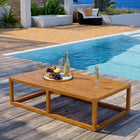 Modway Newbury Outdoor Patio Premium Grade A Teak Wood Coffee Table - Natural-Premium Grade A Teak Wood