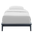 Modway Lodge Wood Twin Platform Bed Frame - Grey-Tropical and Rubber Wood Frame