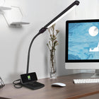 OttLite Swivel LED Desk Lamp with USB Charging - Clearsun - Black-5V, 2.1A USB port to fully charge smart phones and tablets