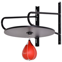 Soozier Wall-mounted Speed Bag Boxing Platform - Height Adjustable - White & Red-Includes: 1x punching bag, 1x wall platform, 1x inflation pump 