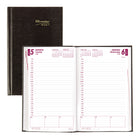 Brownline 2027 Daily Planner with Perfect Binding and Rigid Lizard-Like Cover - 8" x 5" - Black-12-Month: January 2027 to December 2027