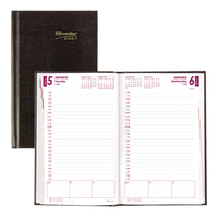Brownline 2027 Daily Planner with Perfect Binding and Rigid Lizard-Like Cover - 8" x 5" - Black-12-Month: January 2027 to December 2027