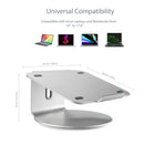 ShoppingAll Ergonomic Laptop Stand with 360-Degree Swivel Base for Laptops Up to 17" - Silver-The slim compact stand is designed with human ergonomics in mind to elevate your laptop and prevents you from hunching over your screen