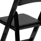 Flash Furniture HERCULES Series Black Wood Folding Chair with Vinyl Padded Seat-Beechwood Construction