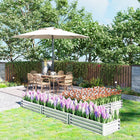 Outsunny 5-Section Metal Raised Garden Bed - 96.5" L x 95" W x 12" H - Silver-Open bottom design benefits roots and soil 