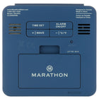 Marathon Atomic Desk Clock With Backlight - Heat & Comfort Index - Blue (CL030054BL)-Pressing the SNOOZE/LIGHT button triggers an amber backlight