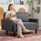 HOMCOM Loveseat Sofa - Dark Grey-Linen-like fabric is breathable and wear-resistant