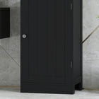 Kleankin Slim Bathroom Storage Cabinet with Adjustable Shelves and Drawer - Black-Constructed of P2 grade MDF for long-term use    