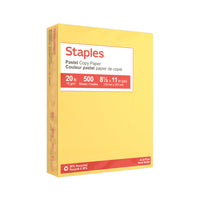 Staples 30% Recycled Pastel Coloured Copy Paper - Letter - 8-1/2" x 11" - Canary Yellow - 500 Sheets-Attention-grabbing colours get materials noticed